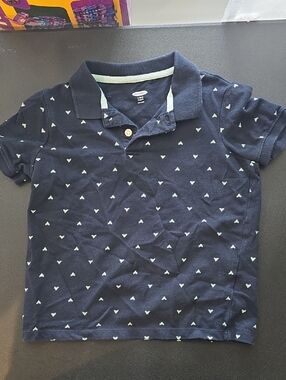 Old Navy Navy Polo with Shark Teeth Print